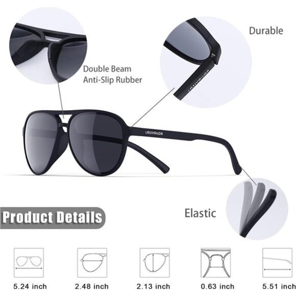 TAC Polarized Tinted Classic Vintage Retro 70s, TR-90 Frame, UV 400 Protection main image 2